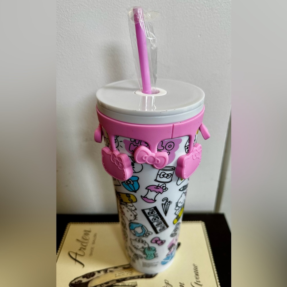 Hello Kitty Kawaii Icons Drop Acrylic Travel Cup With Straw